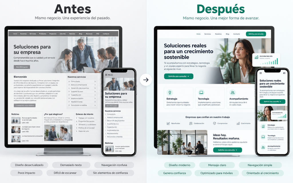 página web no genera clientes y necesita un rediseño 7 señales 3 Página Web No Genera Clientes